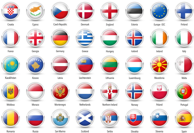 flags of various european countries